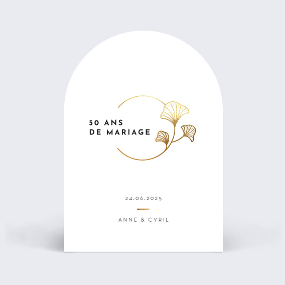 Invitation anniversaire mariage Rosace Ocre