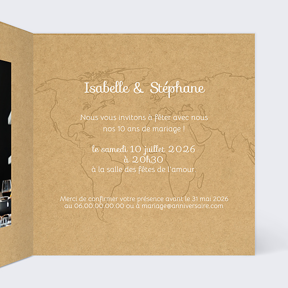 Invitation anniversaire de mariage Ensemble en Vadrouille