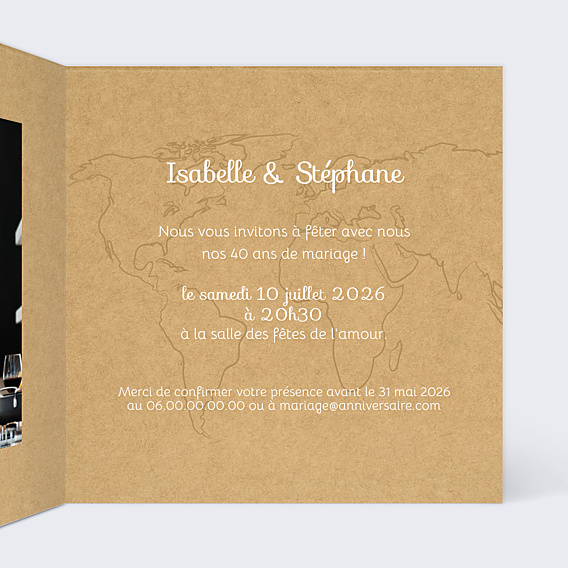 Invitation anniversaire de mariage Ensemble en Vadrouille