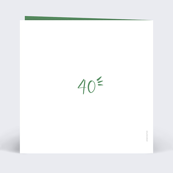 Invitation anniversaire mariage Typo Émeraude Verso