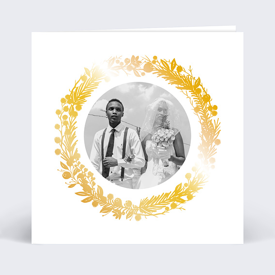 Invitation anniversaire mariage Dorure Couronne Photo