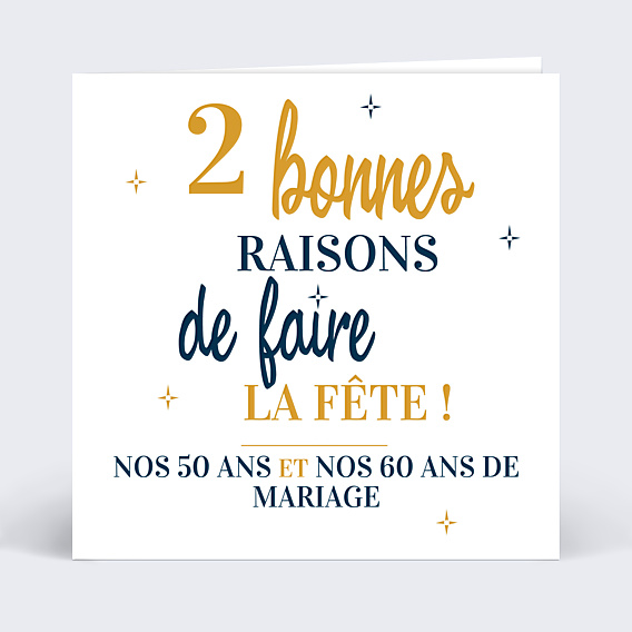 Invitation anniversaire de mariage 2 en 1