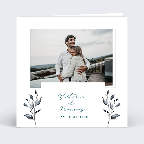Invitation anniversaire de mariage Découpe Fleurs de Coton