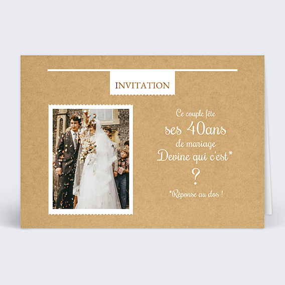Invitation anniversaire mariage Devine Qui C’est