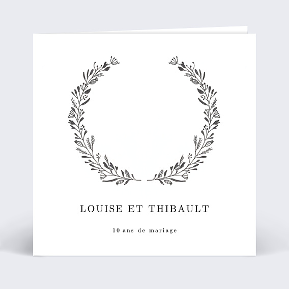 Invitation anniversaire mariage Découpe Couronnée
