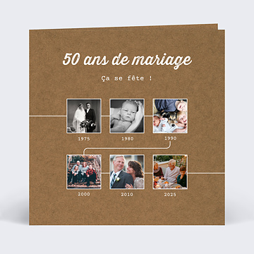 Cartes D Invitation Anniversaire 50 Ans De Mariage Popcarte