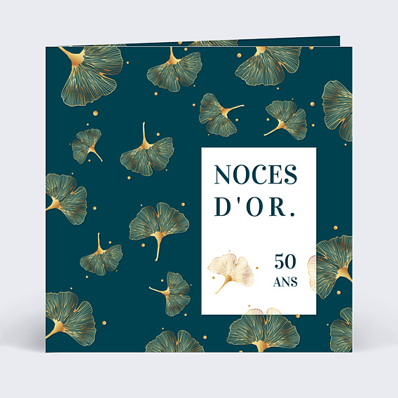 Invitation anniversaire de mariage Ginkgo