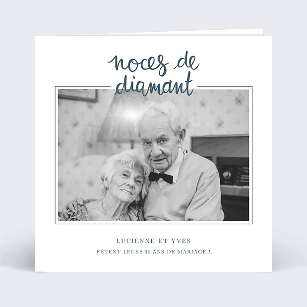 Invitation Anniversaire de Mariage Typo Diamant