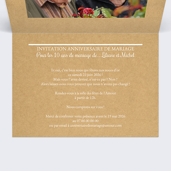 Invitation anniversaire de mariage Devine Qui C’est