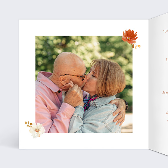 Invitation anniversaire de mariage Ronde de Fleurs