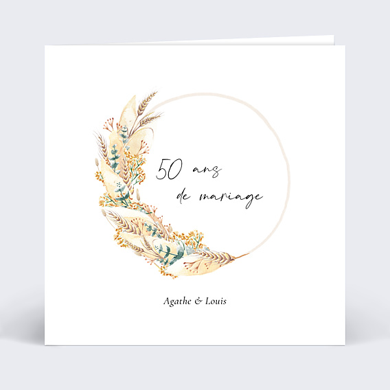 Invitation anniversaire mariage Bohème Chic