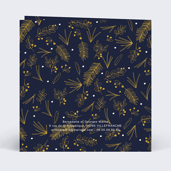 Invitation anniversaire mariage Champêtre Verso