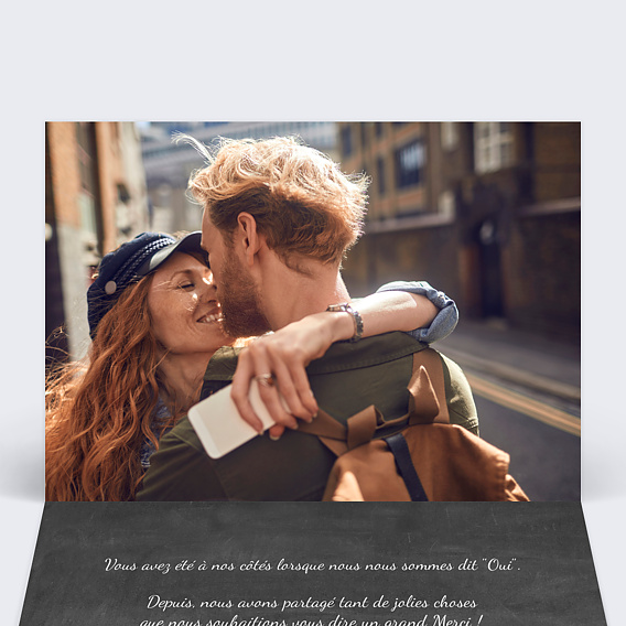 Invitation anniversaire mariage Clap Intérieur Gauche