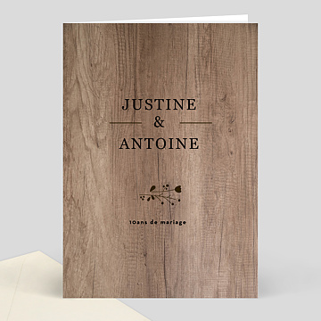 Invitation Anniversaire de Mariage Mariage bois