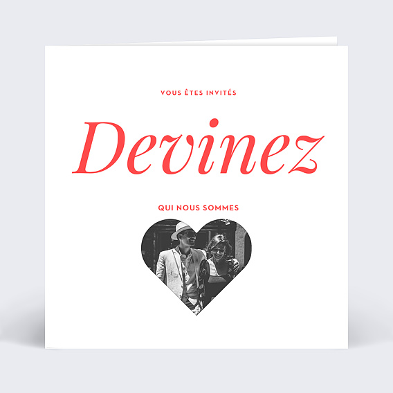 Invitation anniversaire mariage Découpe Cœur