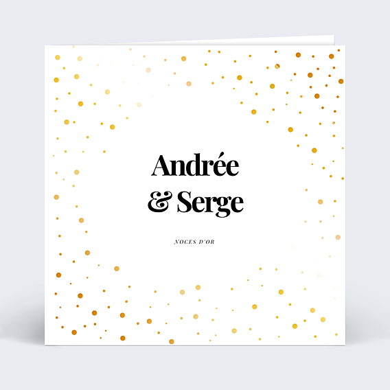Invitation anniversaire mariage Dorure Pois Graphiques