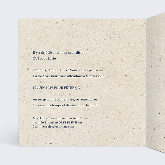 Invitation anniversaire de mariage Blason