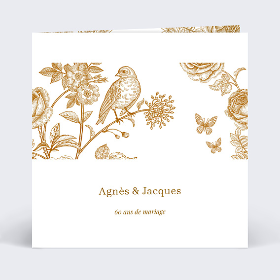 Invitation anniversaire de mariage Découpe Baroque