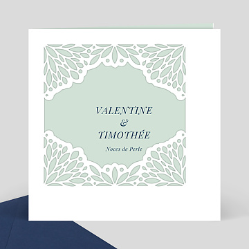 Invitation Anniversaire de Mariage Découpe Dentelle