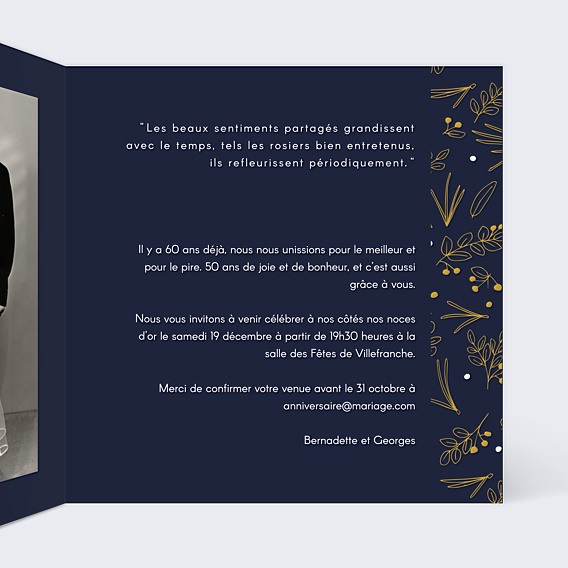 Invitation anniversaire de mariage Champêtre