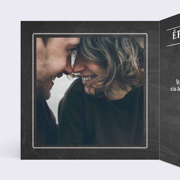 Carte d'Invitation Anniversaire de Mariage Timeline Chiffrée Intérieur Gauche