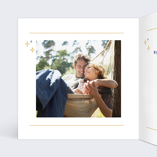 Carte Invitation Anniversaire de Mariage 2 en 1 Intérieur Gauche