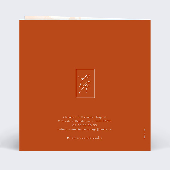 Invitation anniversaire de mariage Été Indien
