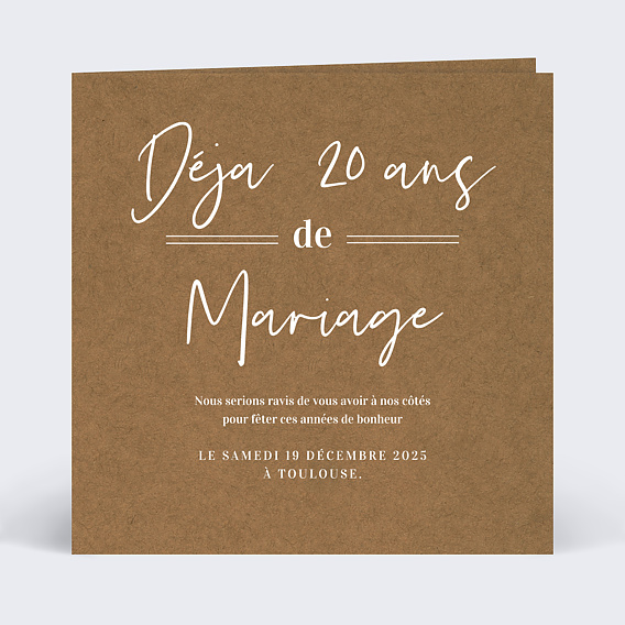 Invitation anniversaire mariage Bohème
