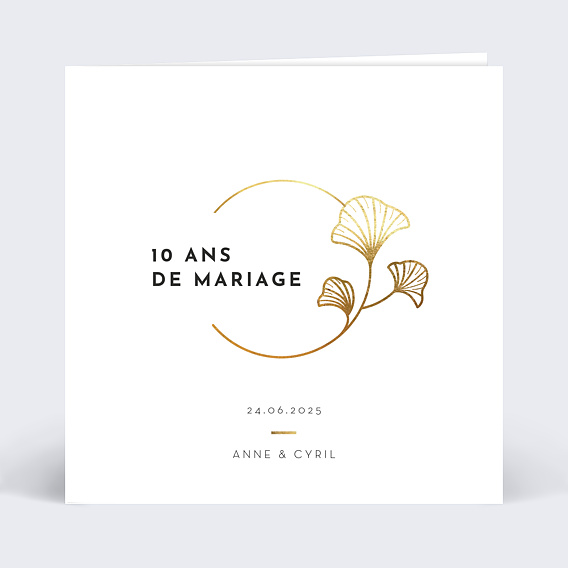 Invitation anniversaire mariage Rosace Ocre