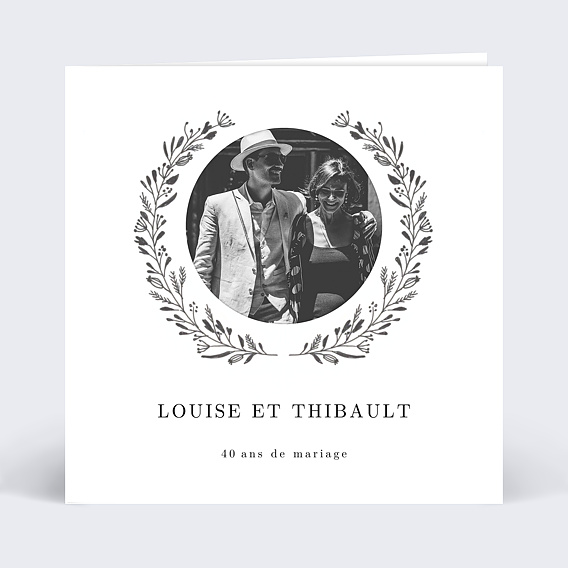 Invitation anniversaire de mariage Découpe Couronnée