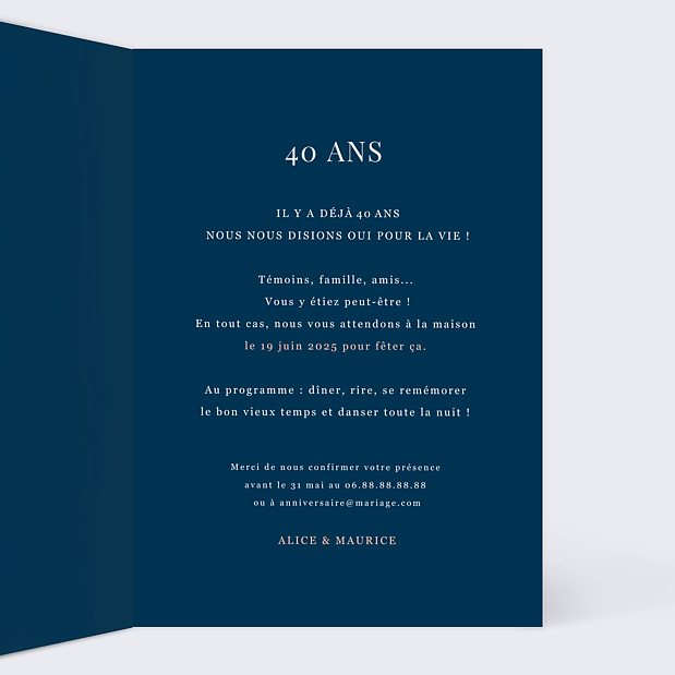 Anniversaire de Mariage Caractère Intérieur Droit