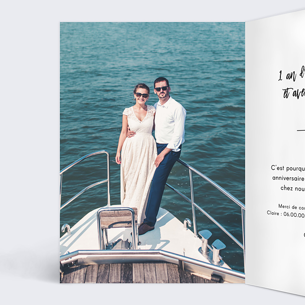 Anniversaire de Mariage Jolie Typo Intérieur Gauche