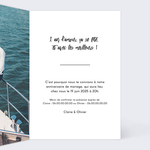 Anniversaire de Mariage Jolie Typo Intérieur Droit