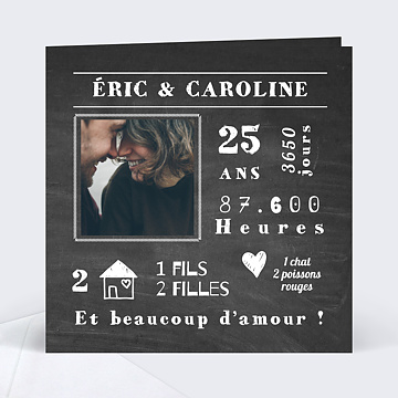 Cartes D Invitation Anniversaire 25 Ans De Mariage Popcarte