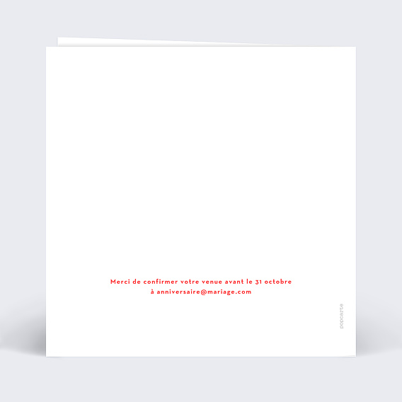 Invitation anniversaire de mariage Découpe Cœur