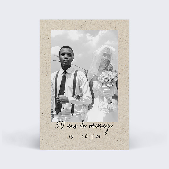 Invitation anniversaire mariage Esprit Chiné