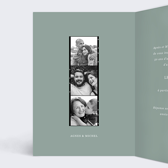 Invitation anniversaire de mariage Pellicule Souvenirs