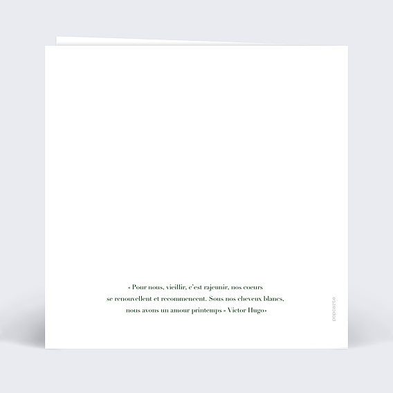 Invitation anniversaire mariage Champagne Verso