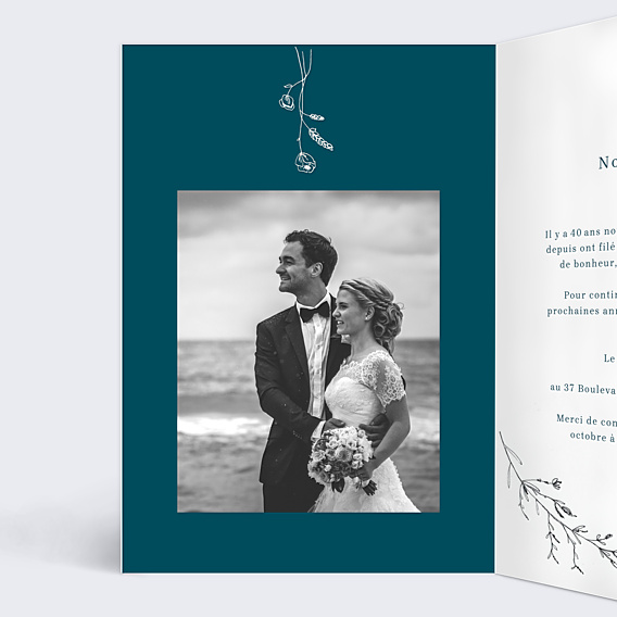 Invitation anniversaire de mariage Idylle
