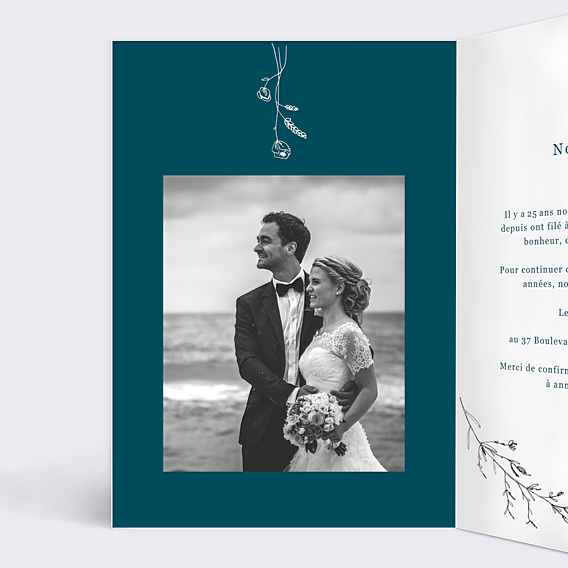 Invitation anniversaire de mariage Idylle