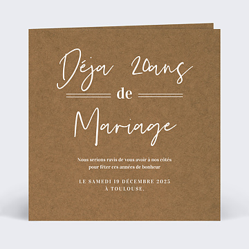 Invitation anniversaire de mariage Bohème