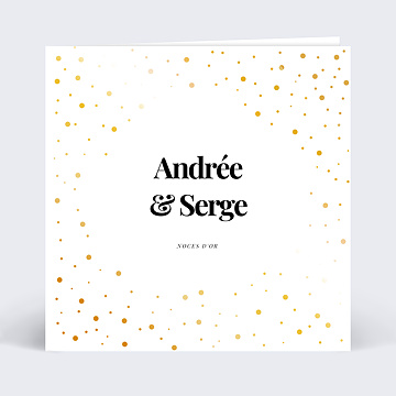 Invitation anniversaire de mariage Dorure Pois Graphiques