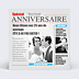Invitation anniversaire de mariage Journal