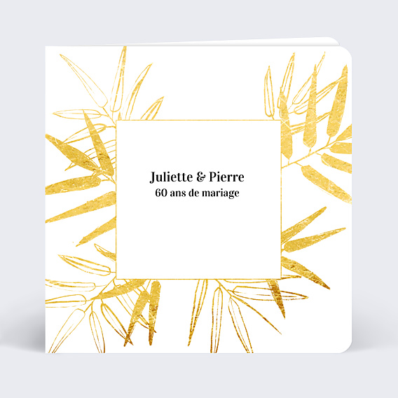 Invitation anniversaire de mariage Feuilles