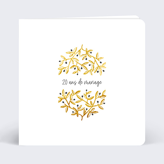 Invitation anniversaire mariage Oliviers Ocre
