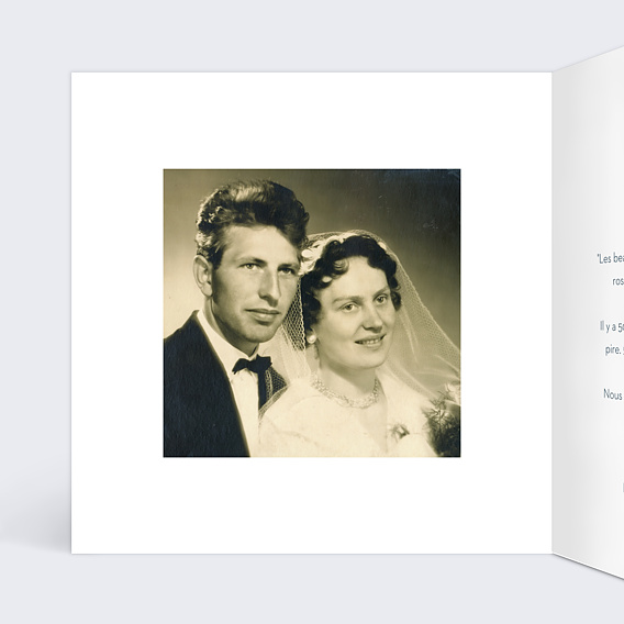 Invitation anniversaire mariage Dorure Marianne Intérieur Gauche