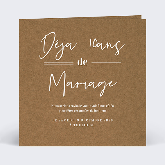 Invitation anniversaire de mariage Bohème