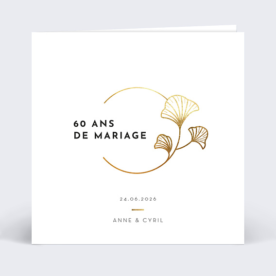 Invitation anniversaire de mariage Rosace Ocre