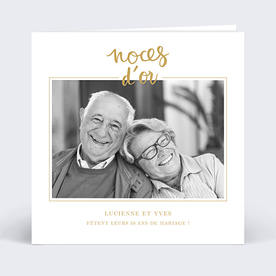 Invitation anniversaire de mariage Typo Ocre 