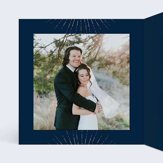 Invitation anniversaire mariage Feux d'Artifices Intérieur Gauche